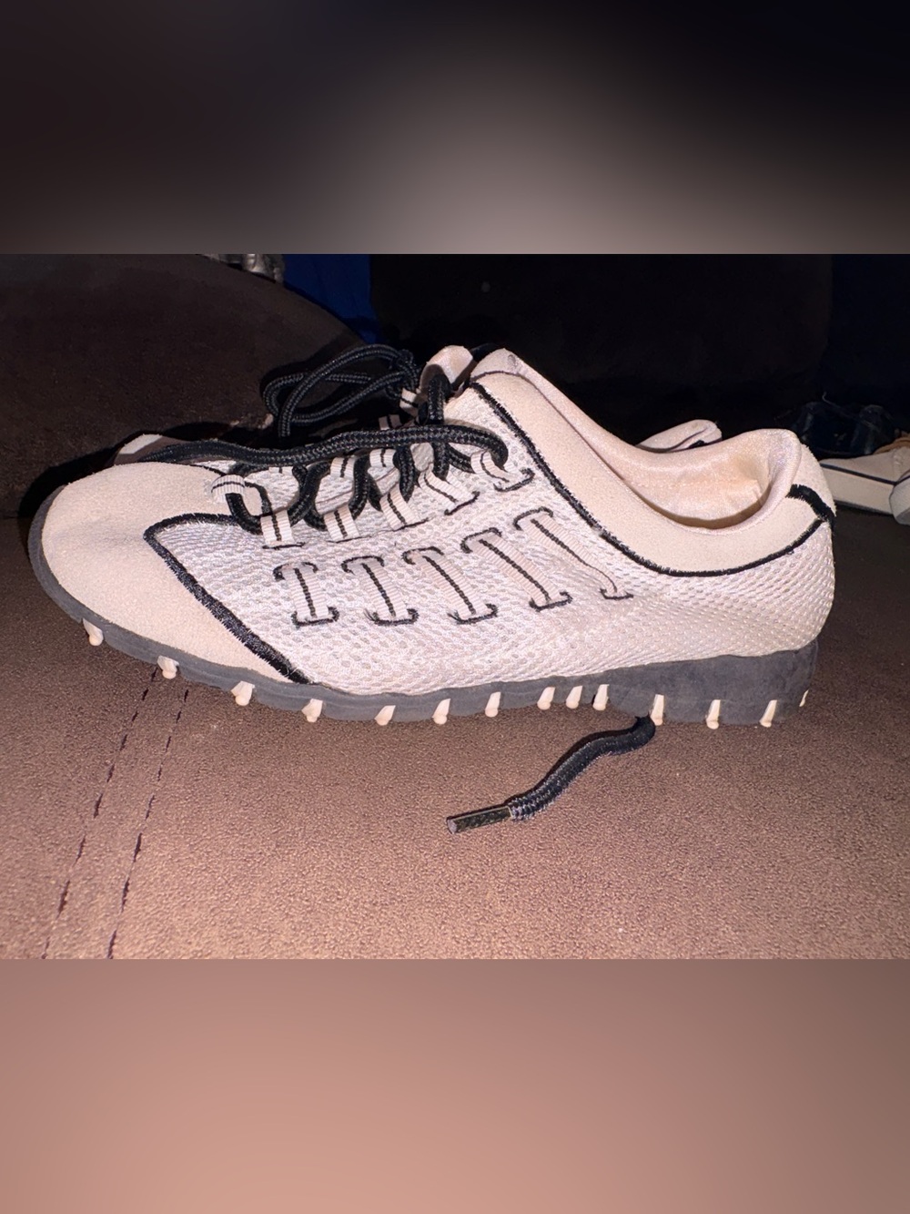 Womens Lightweight Beige Trail Shoes with Black Accents